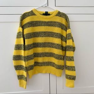 Brad Richards Ramie Cotton Yellow/Navy Blue Stripe Sweatshirt Size Medium